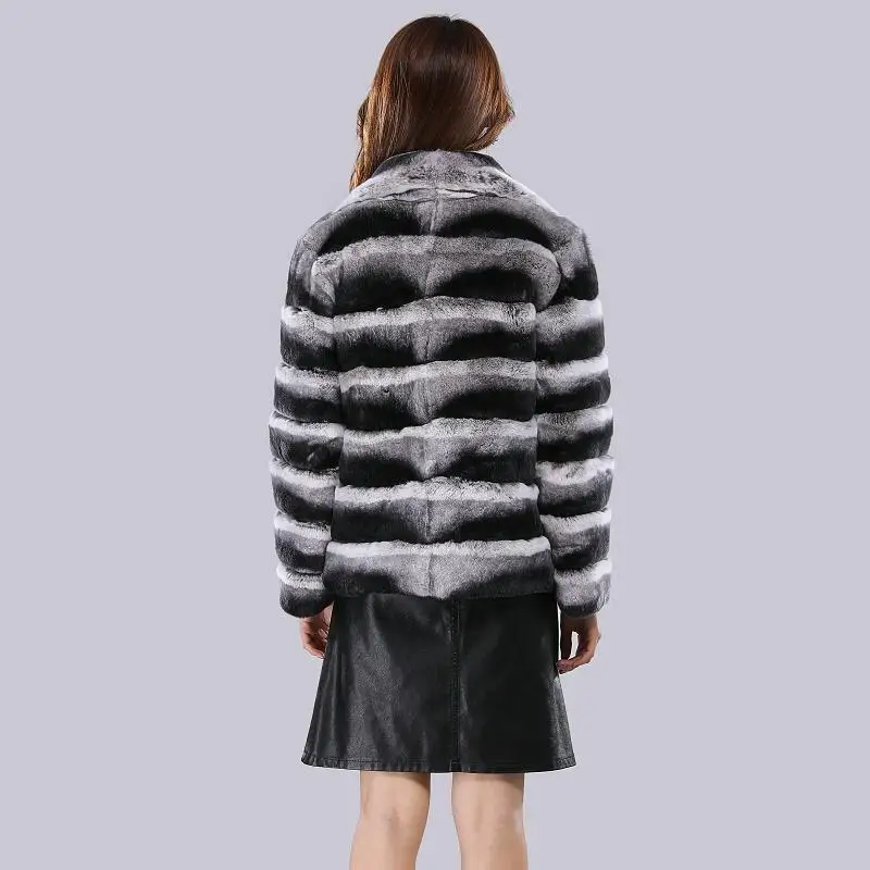 Women's New Real Rabbit Fur Jacket Natural Rex Rabbit Fur Jacket Short Lapel Rabbit Fur Jacket Leather Straw Coat Winter Warm Fa