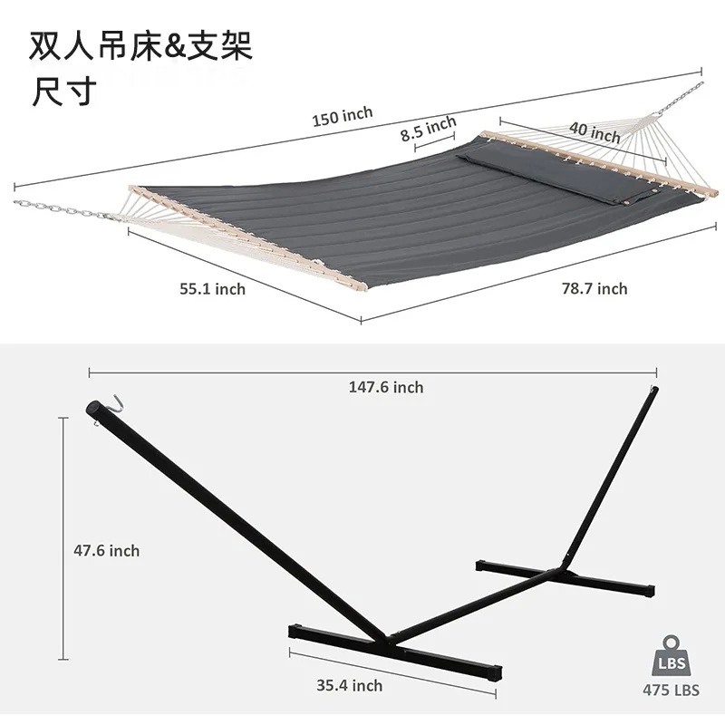 Padded hammock wholesale indoor lazy bed outdoor camping travel supplies manufacturer foldable anti-slip design