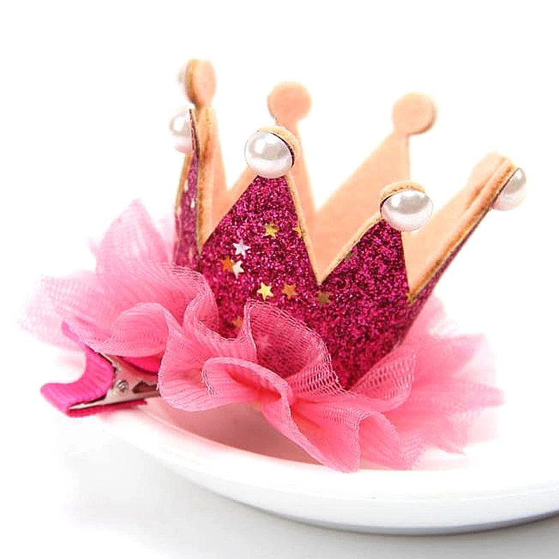 Children Crown Hair Barrette Cute Hair Clips for Girls Fashion Hair Clips Gold Pink Rose Red Crown Baby Girls Hair Accessories