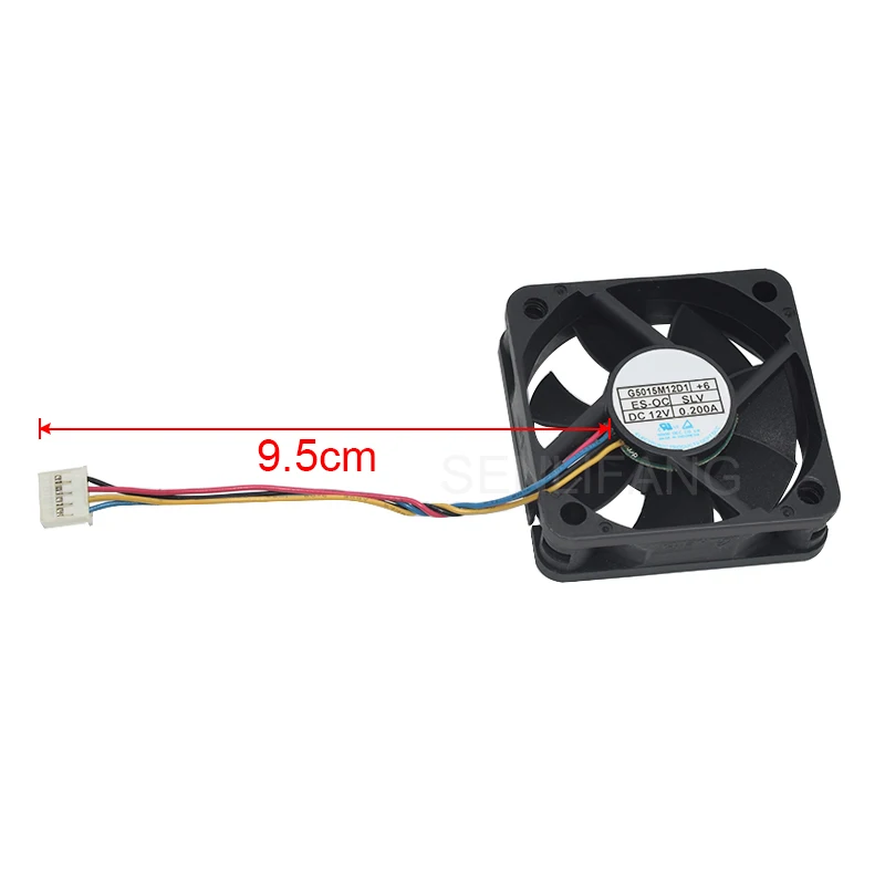 Used G5015M12D1+6 DC12V 0.2A Car Vehicle Audio Cooling Fan cable length 9.5cm 4Pin 5015 50*50*15mm 5CM