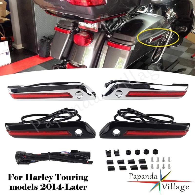 Motorcycle LED Saddlebag reflectors Latch Flowing Brake Turn Signal Lights For Harley Electra Glide Ultra Limited FLHTK FLHTKL