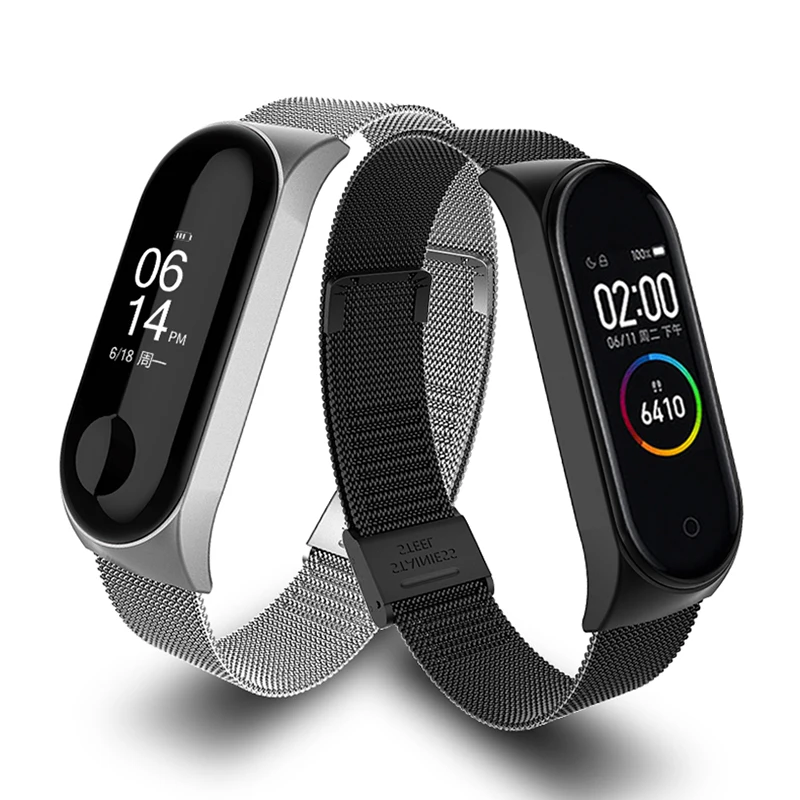 Pulsera milanesa para Xiaomi Mi Band 6, 5, 4 y 3, Correa de acero inoxidable para reloj inteligente Mi Band 5 y 6