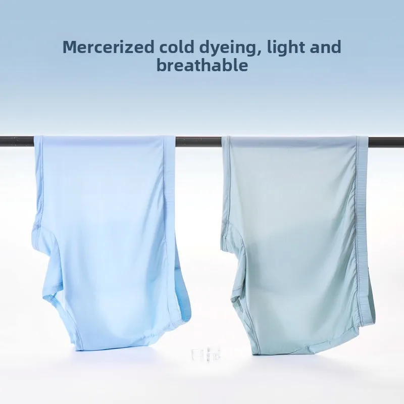 الرجال الحرير الجليد الملاكم ملخصات كبيرة الحجم ملابس داخلية جيدة التهوية الصيف رقيقة السراويل مريحة كبيرة الذكور الملاكمين