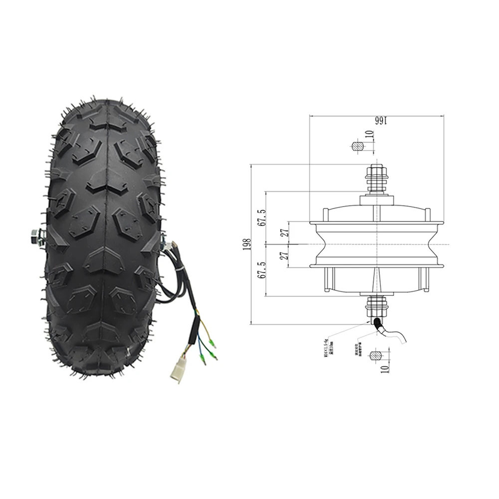 High Torque Wheelbarrow 24v 36v 48v 350w 500w Electric Brushless Motor Kit 14.5inch Off-Road Tires