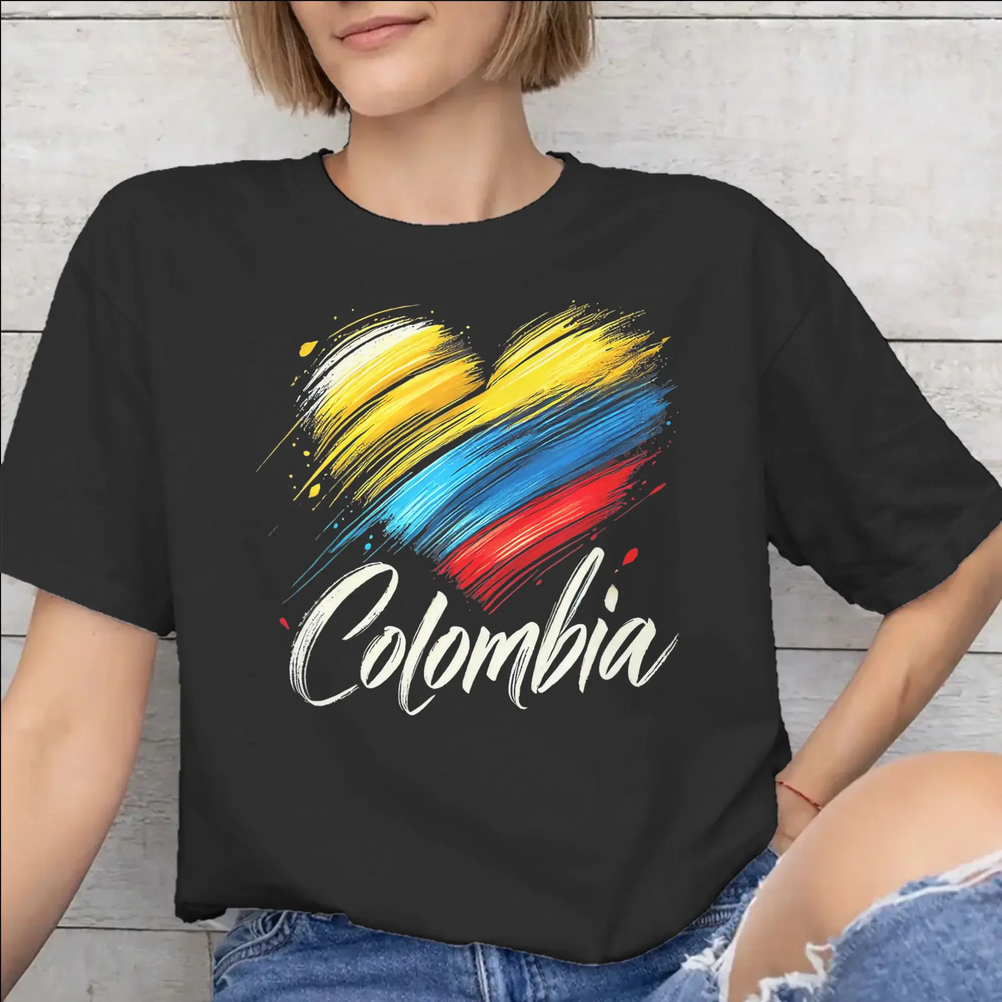 Colombia Flag Tee Shirt for Men Women Gift Idea T Shirts  100% Cotton Clothing