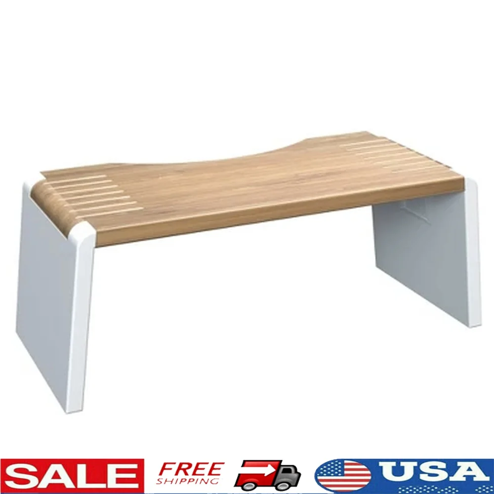 

Folding Bamboo Toilet Stool Natural Squat Aid Easy Release Lock Antibacterial Design Space Saving Adult Use 250lbs Weight