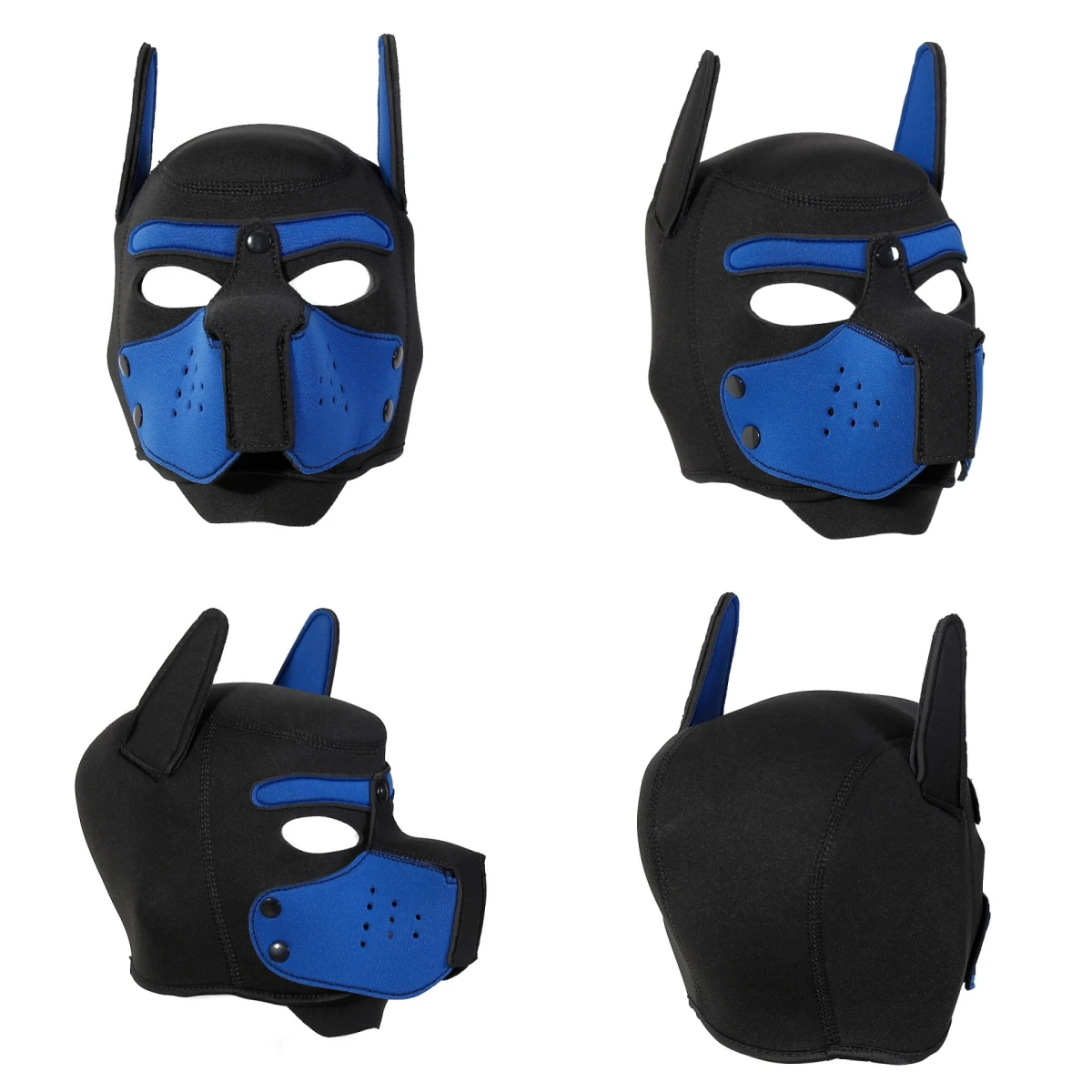 Hommes femmes accessoires exotiques chiot jouer masque Cosplay Costumes Sexy Latex bouche ouverte visage complet Halloween fétiche tête capuche masques