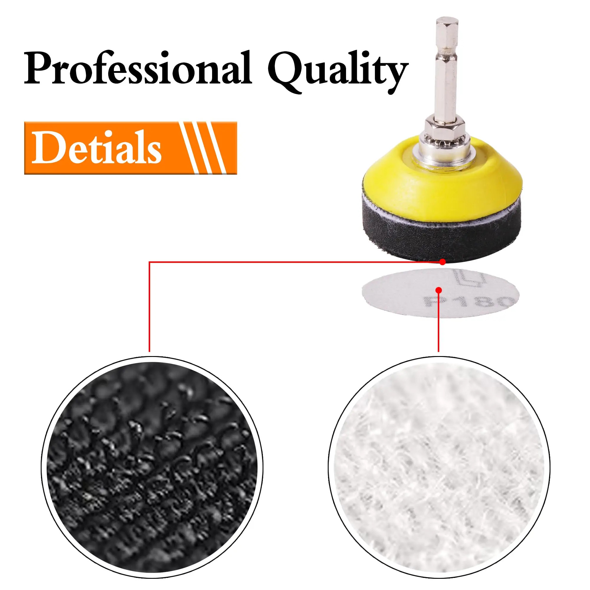 

2 Inch Hook and Loop 104 Pcs Wet and Dry Assorted 60-2000 Grits with Sanding Pad for Polishing and Sanding Wood Rubber Leather