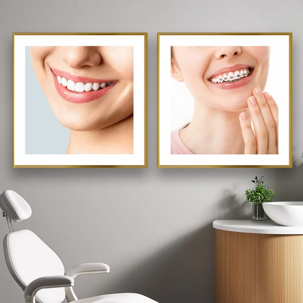 Beauty Teeth Smile Tooth Correction Orthodontics 24 Posters Pictures Canvas Wall Art Home Decor for Living Room Decoration