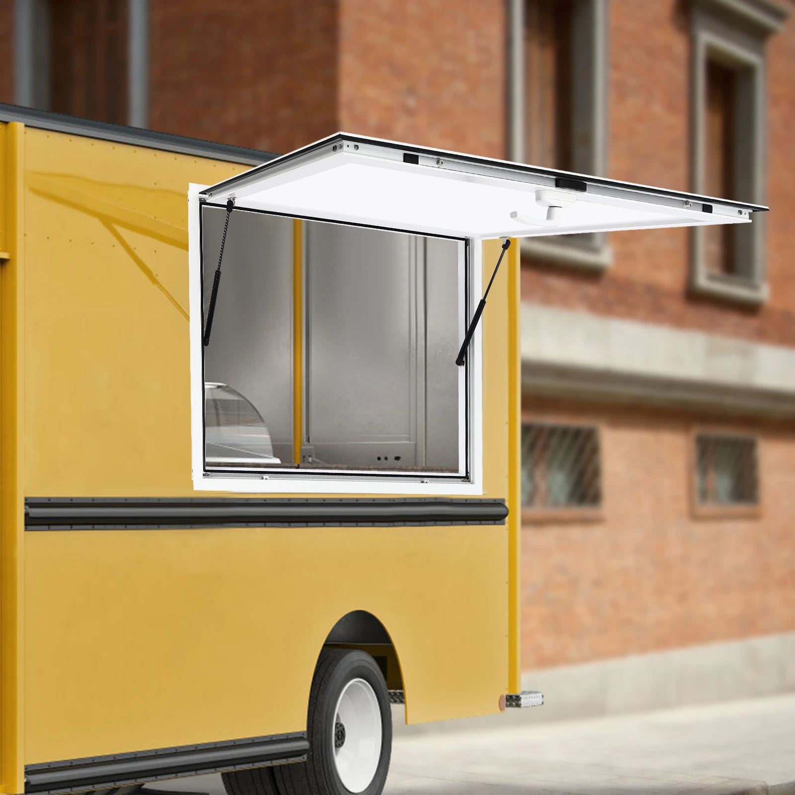 36×24 Inch White Concession Stand Serving Window Concession Window for Food Truck Waterproof  Food Truck Service Window