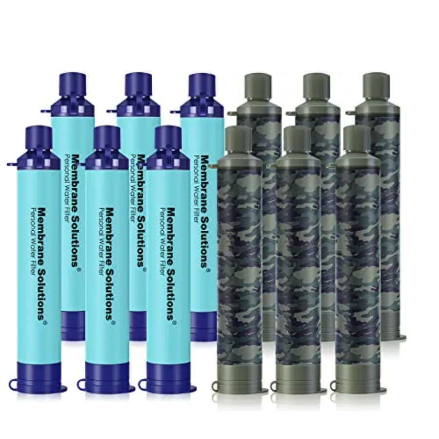 Straw Water Filter Survival Filtration Portable Gear Emergency Preparedness Supply for Drinking Hiking Camping Travel Hunting F