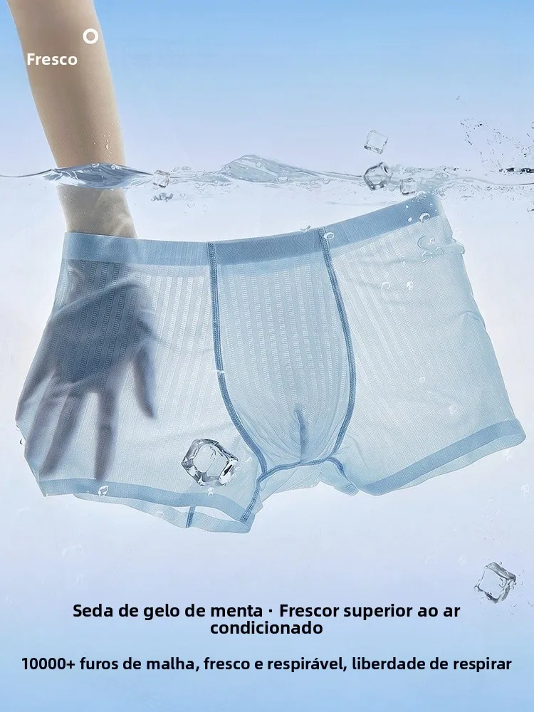 boxer-da-uomo-in-seta-ghiaccio-sottili-e-traspiranti-per-l'estate-slip-senza-cuciture-ad-alta-elasticita-intimo-confortevole-per-adolescenti-e-adulti