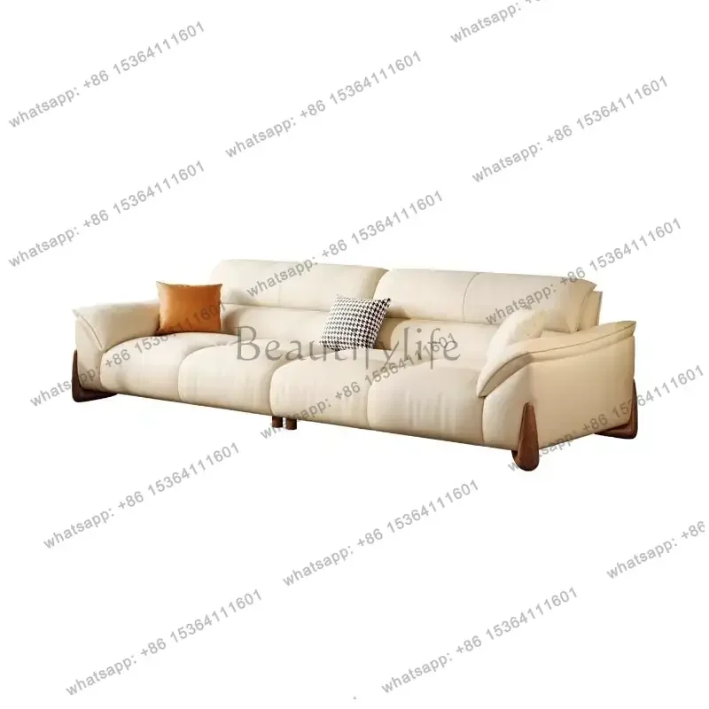 Wohnzimmermöbel Luxuriöses I-förmiges Sofa Einfache Luxuriöse Moderne Komfortable Echtleder-Couch