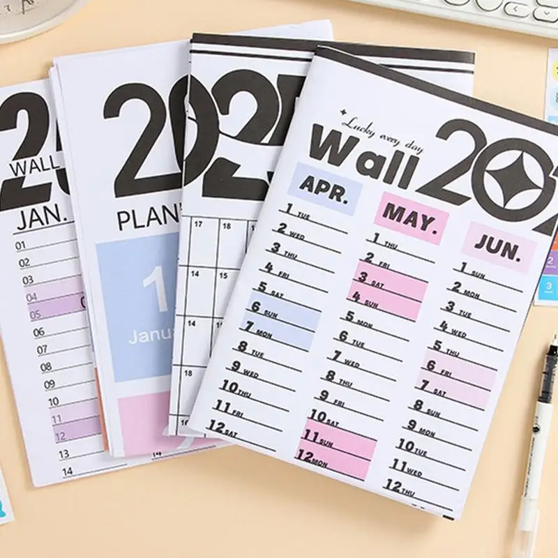 Настенный календарь на 12 месяцев на 2025 год, школьный годовой календарь, украшение для дома, настольные аксессуары, органайзер для домашнего расписания