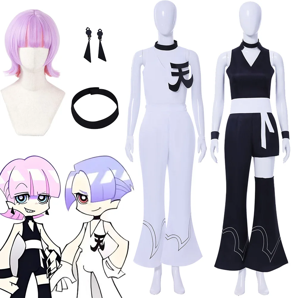 Panty y medias de Anime para Cosplay, Top de poliuretano, pantalones, peluca, disfraz de juego de rol, traje femenino, ropa para fiesta de Carnaval y Halloween