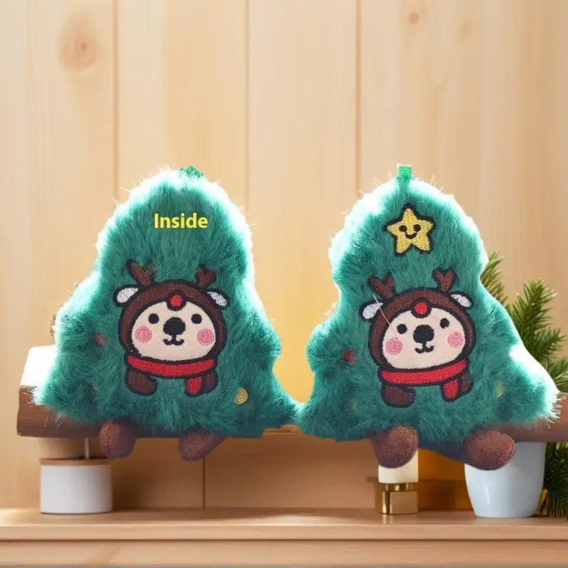Leuke cartoon pluche kerstboom pop hanger creatieve rugzak hangend ornament decoratief