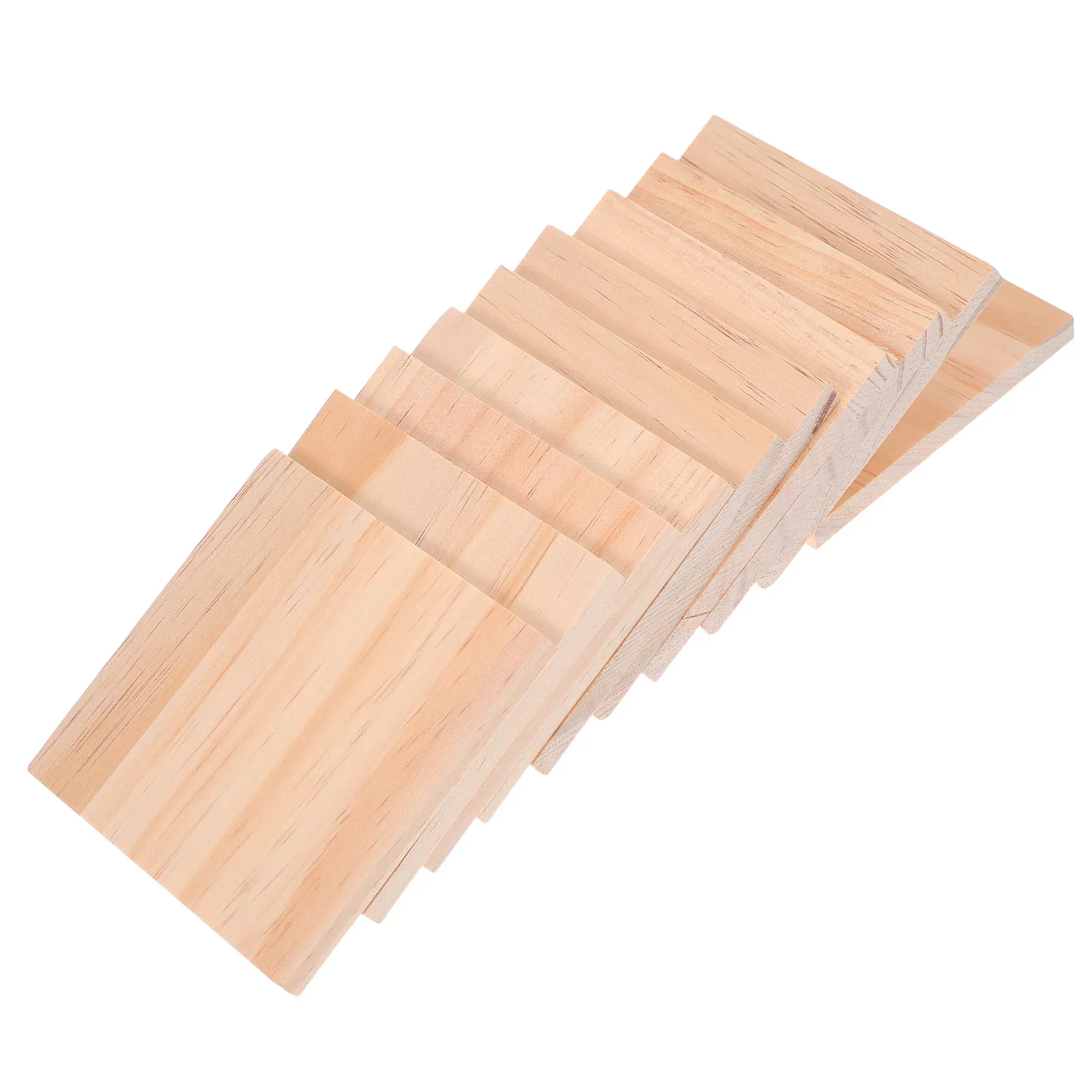 10Pcs Square Unfinished Wood Pieces Natural Craft Wood Squares for Painting Engraving Pyrography Carving Home Decor DIY