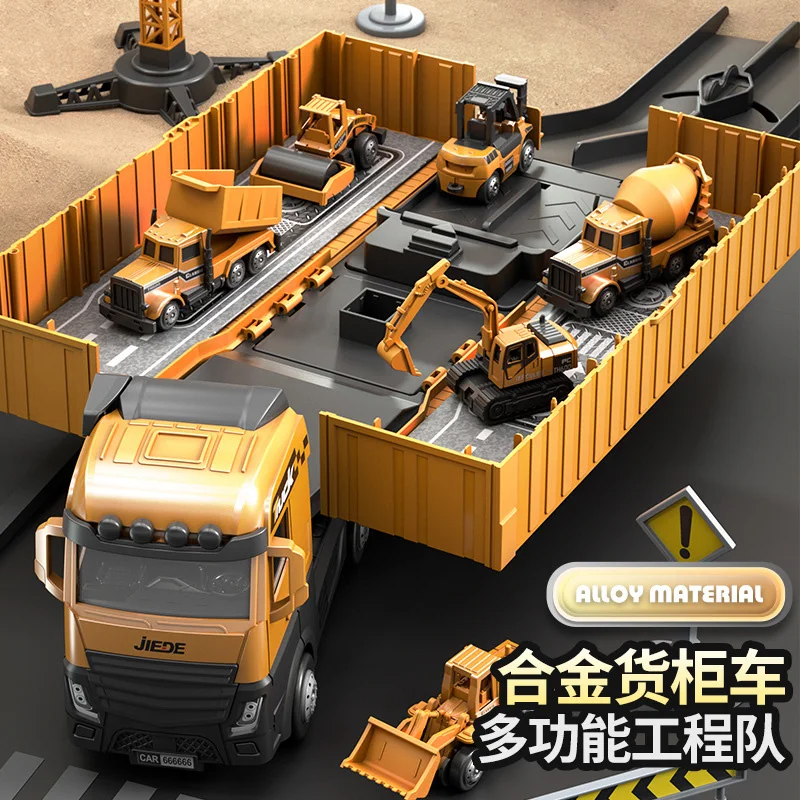 

Set Toys Car Alloy Engineering Bulldozer Crane Construction Truck Tower Designer Excavator Vehicles Cars for Boys Kids