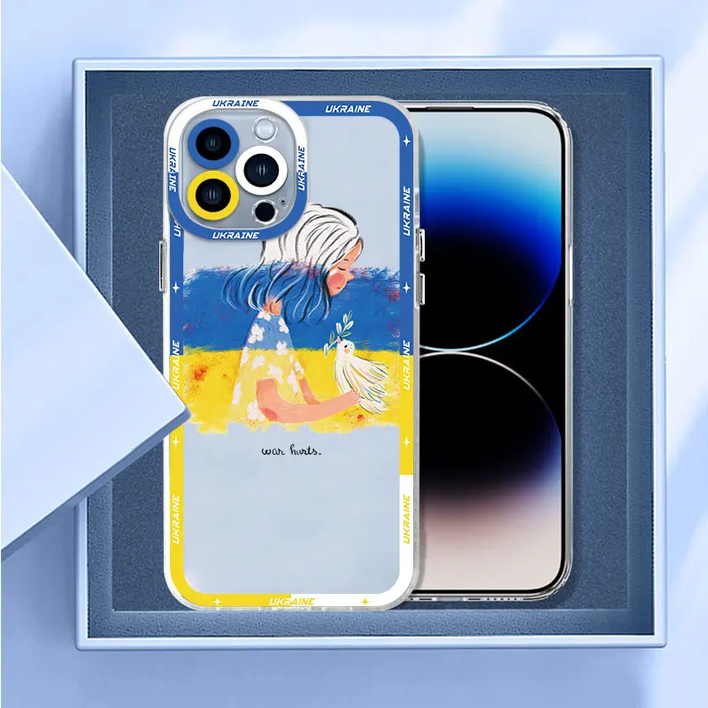 phone for iphone 14 pro case 13 11 12 13Mini 15 8 Plus XS Max X XR 7 SE Shockproof TPU Cover fundas Ukrainian Independent Girls