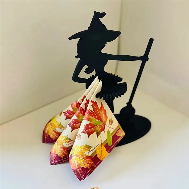 Halloween Witch Tabletop Server with Tablecloth Halloween Cupcake Witch Display Stand Home Decoration