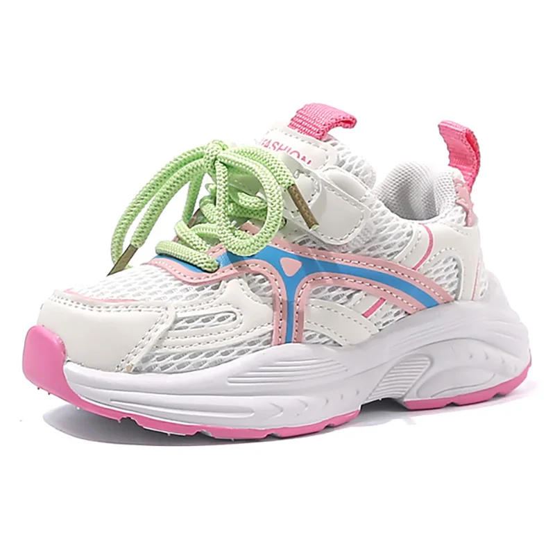 

2025 Trend Fashion Girl's Sneakers Mesh Breathable Children's Sport Shoes Soft-soled Anti-slippery Teenager Kid's Sneakers