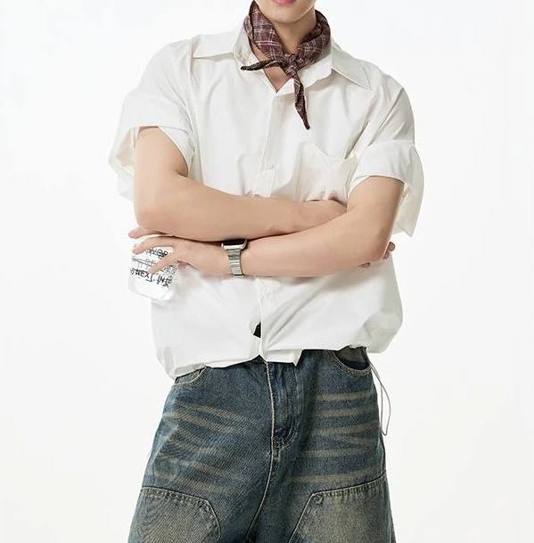 Short-sleeved Shirt Men's 2026 Summer New Niche Design Shirt Loose and Casual T-Shirt