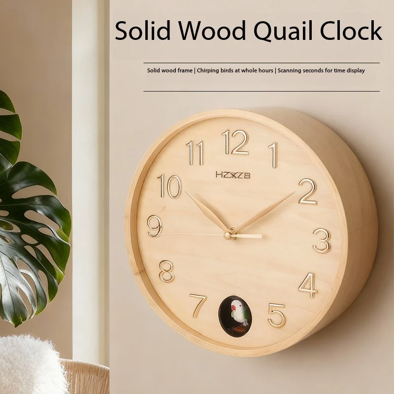 

Wooden cuckoo punctual time wall hanging clock modern simple wooden round 26-35 clock face