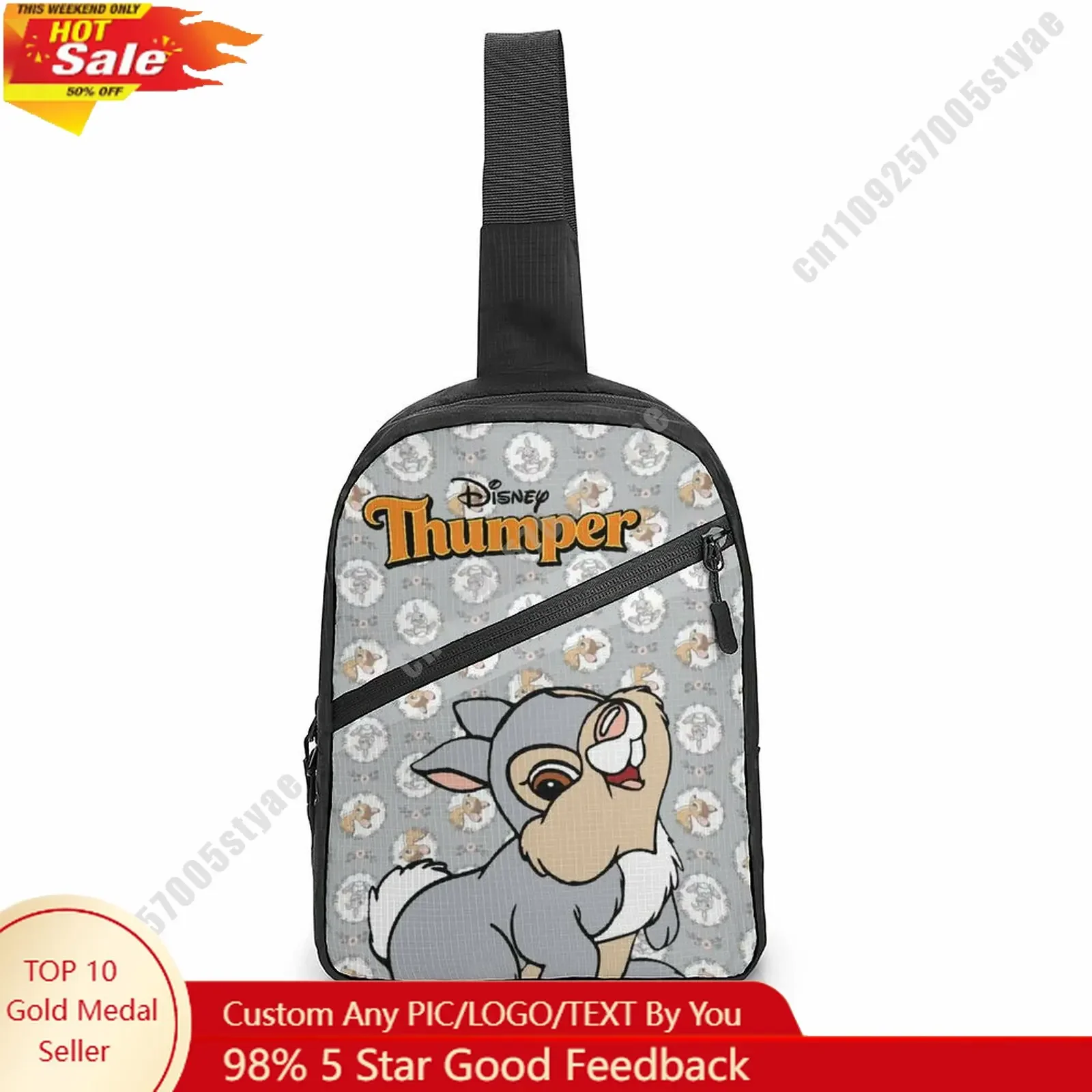 

Thumper Chest Bag Disney Customized Personalized Photos Text Logo Lightweight Travel Sling Waterproof Shoulder Bag