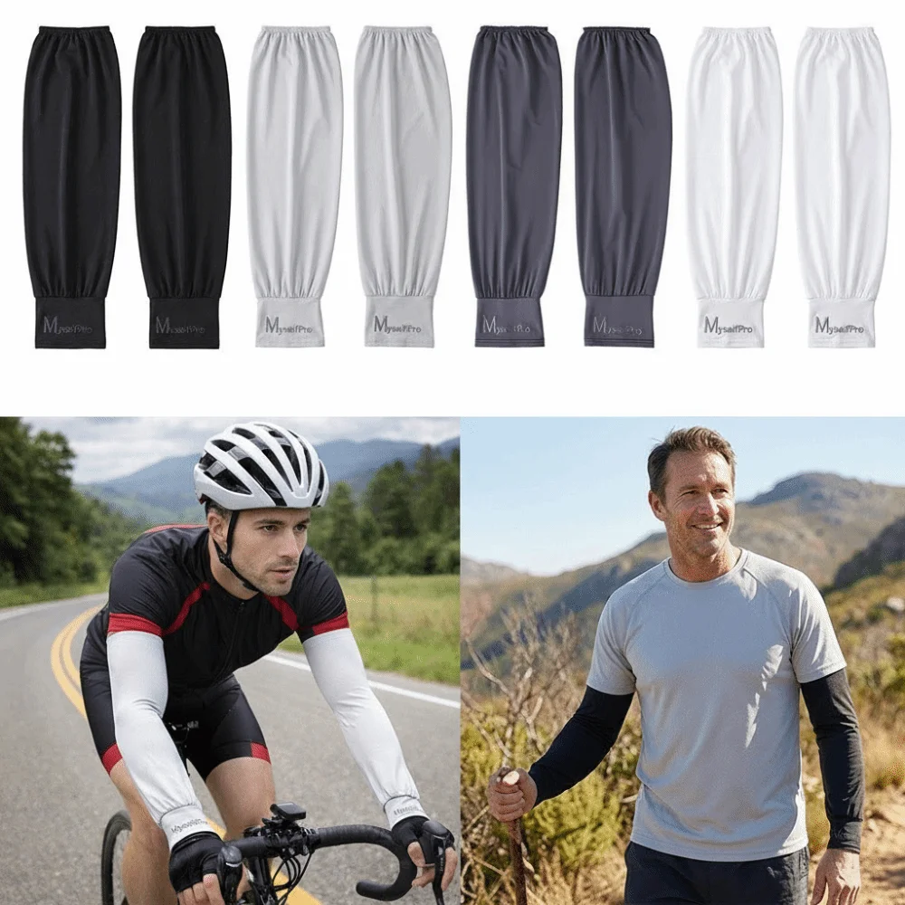

New Ice Silk Cooling Arm Sleeves Breathable UV Protection Sunscreen Sleeves Loose Fit Non-slip Arm Cover Sports