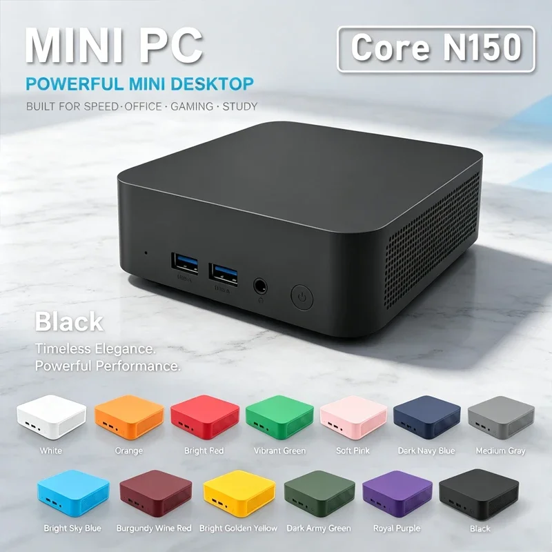 Mini PC Intel Core N150 Windows 11 Small Pocket Cmputer 16GB RAM 1/2TB SSD WIFI6 BT5.2 4K Desktop PC Gaming Computer