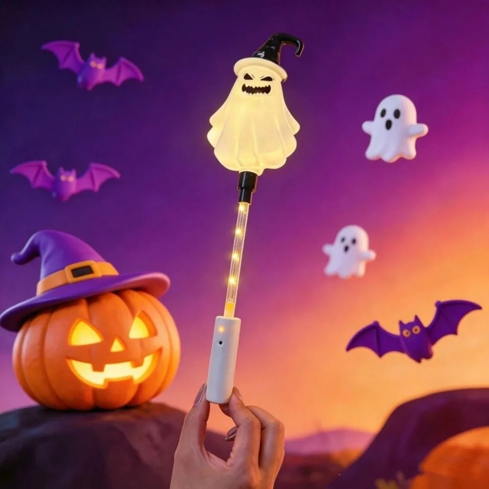 Pumpkin LED Glow Wands Flashing Lights Cartoon Designs Light Up Wand Portable Light 3 Lighting Modes Glow Stick Party Favors