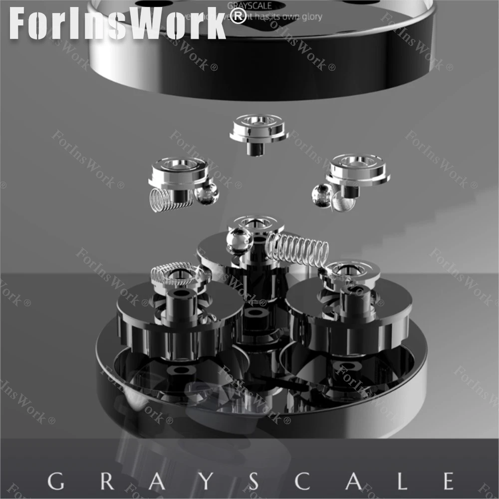 Grayscale EDC Fortune Coin A Three-axis Rocker Arm Linkage Direct-push Rotating Fingertip Trendy EDC Stress-relieving Toy