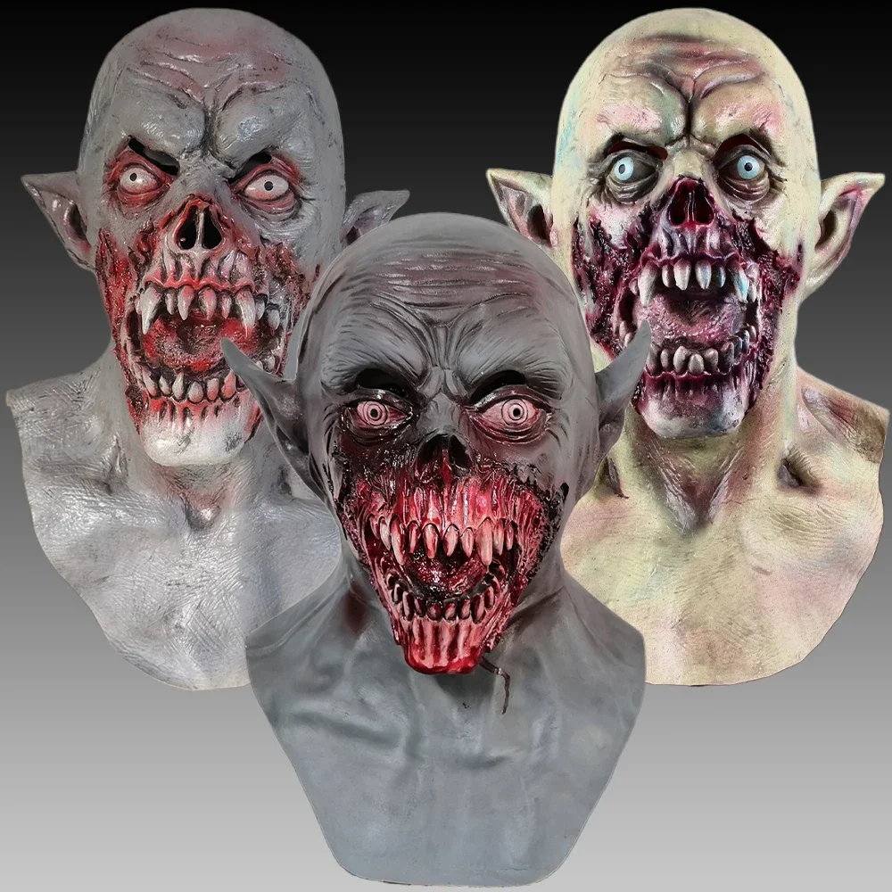 

Vampire Mask Zombie Head Latex Mask Adult Scary Demon Monster Mask Halloween Horror Costume Party Creepy Costume Head Cover