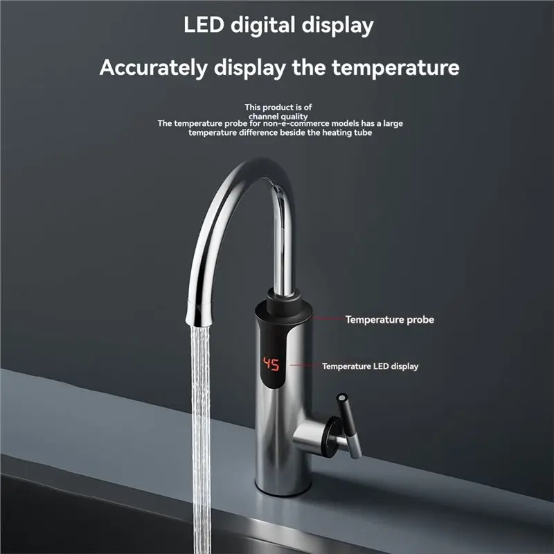 A83X-Fast Heating Electric Instant Heating Faucet 3300W 220V Hot-Cold Mixer Tap 360 Degree Rotation Digital Control AU Plug