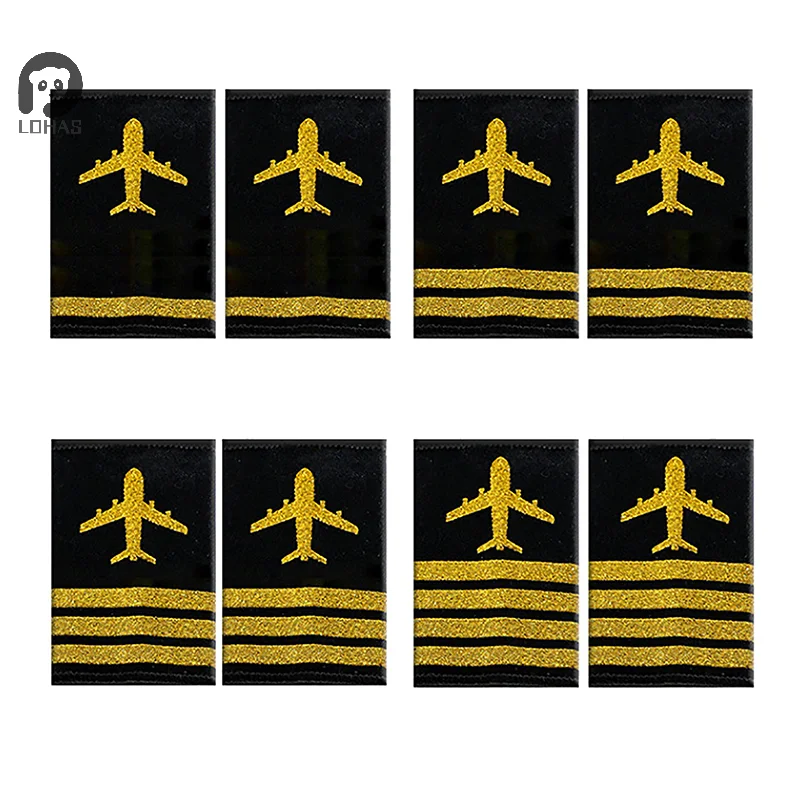 1 Pair Clothing Decor Epaulettes Professional Pilots Uniform Epaulets Bars Shirts Craft Shoulder Badges Garment DIY Accessory