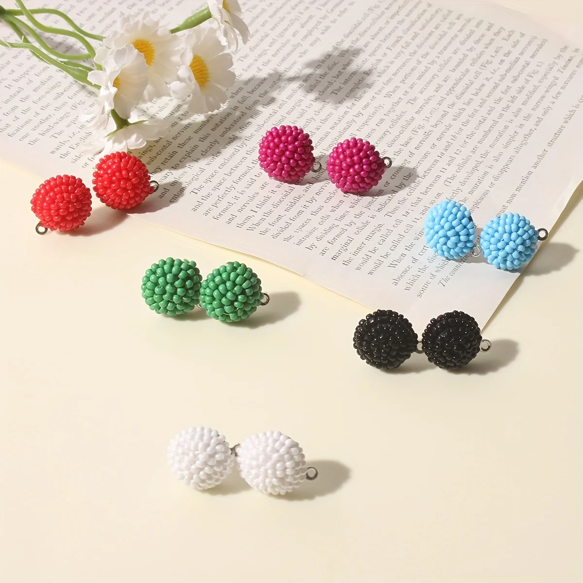 Bohemian Handmade Beaded Stud Earrings For Women Ethnic Geometric Pendientes Mujer Boho Earrings Fashion Jewelry Boucles D'Oreil