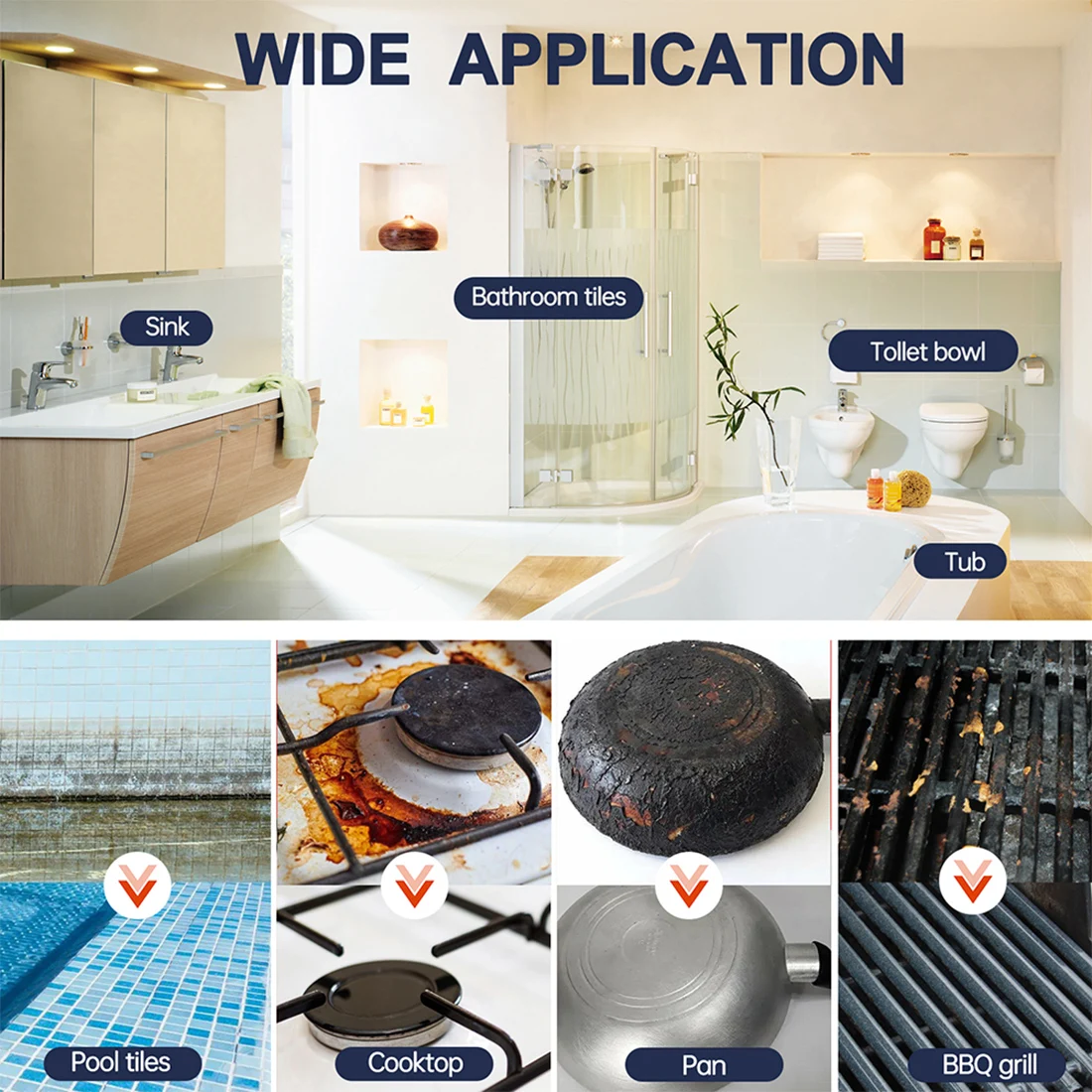 3PCS Toilet Cleaning Bowl Stick Strip Powerfully Cleans Hard Water Rings for Bathtubs Kitchen Sink