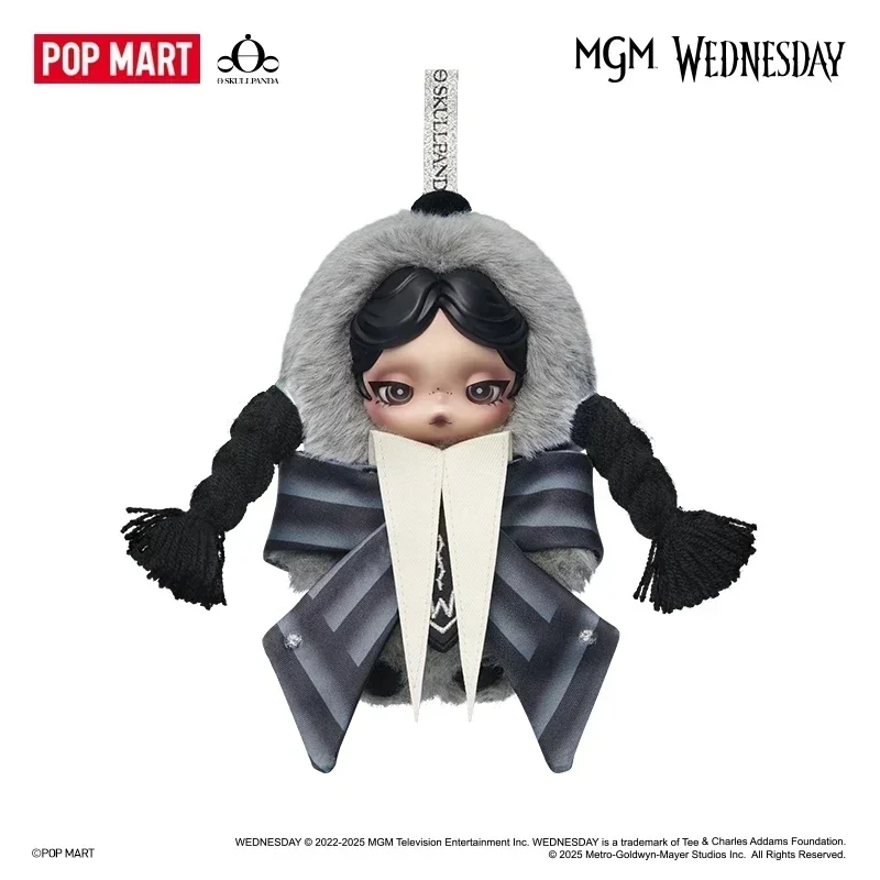 Genuine POP MART SKULLPANDA Wednesday Character Plush Keychain