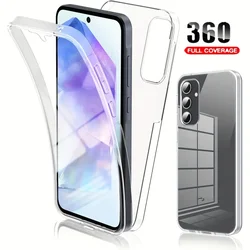 360 Degrees Full Body Silicone Phone Case For Samsung Galaxy A55 A54 A53 A52 5G A35 A34 A33 A32 5G A15 A05S PC Hard Cover Coque