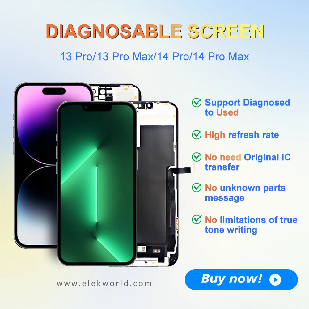 2 Stück DD Diagnostizierbare Hart-Soft-OLED-Bildschirmanzeige für iPhone 17 14 15 12 Pro 13 Pro 14 Pro 15 Pro Max Touchscreen-Montage – Detail 2