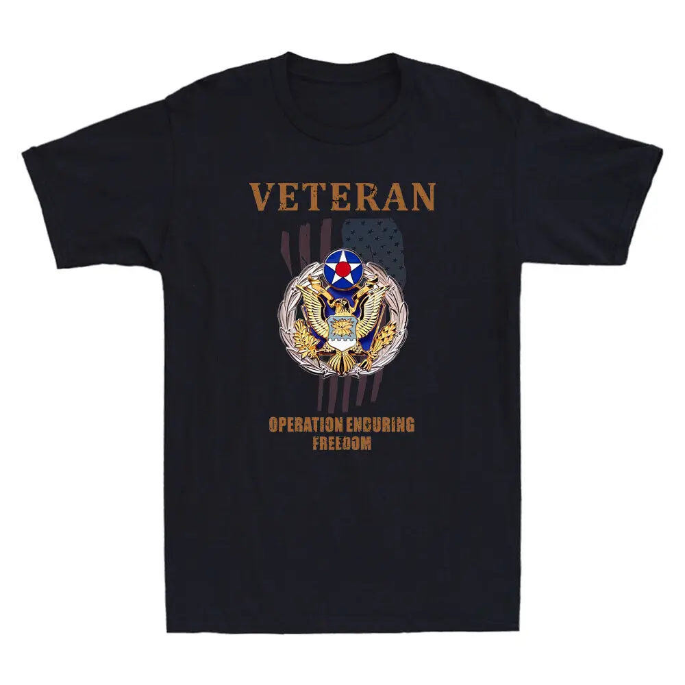 OIF OEF Veteran Operation Iraqi Enduring Freedom US Flag Vintage Men's T-Shirt