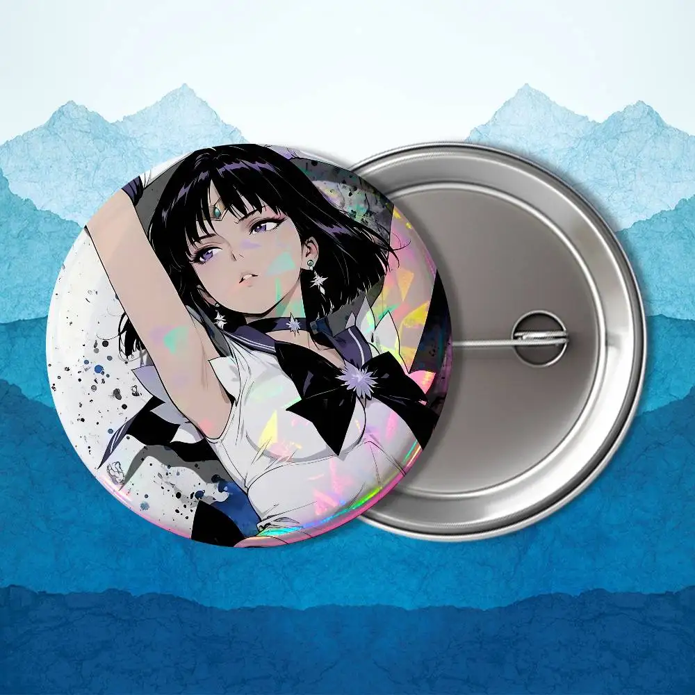 Usagi Tsukino Sailor Moon Saturn HD Print 58mm 44mm Round Lapel Pins Pretty Derby Round Display