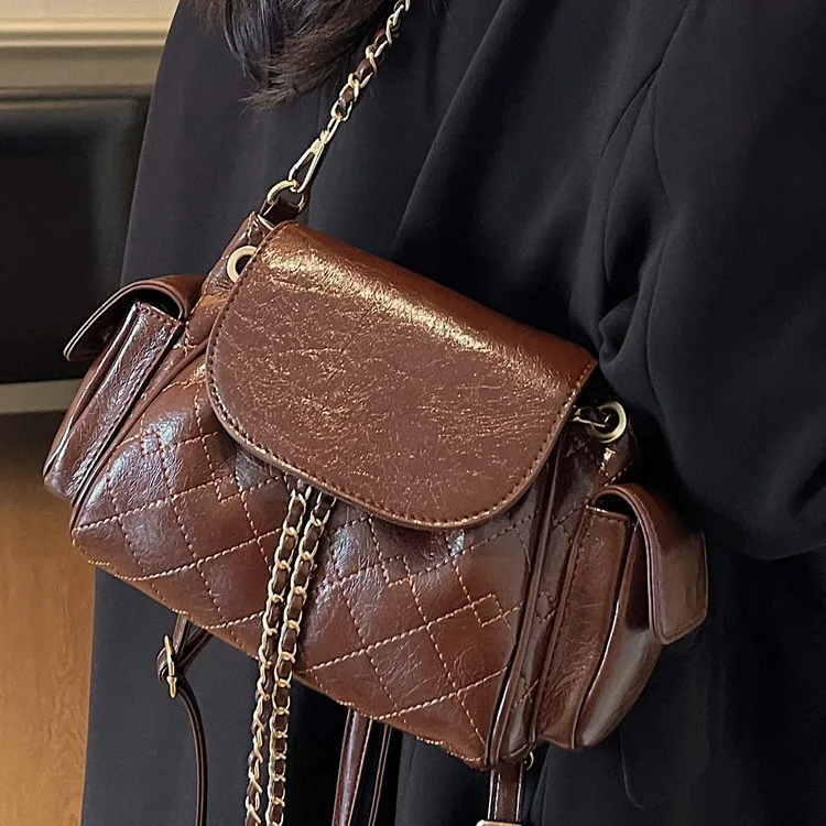 Plecak Niche Design 2025, Torba na ramię z łańcuszkiem, Luksusowa damska torba crossbody na dzień i na noc, Minimalistyczna torba typu tote, Teksturowana torba sling