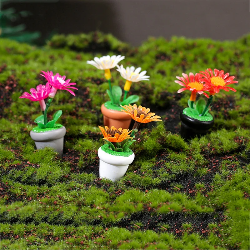 1/12 Dollhouse Miniature Sunflower Plant Potting Model Dollhouse Simulation Potted Plants DIY Home Garden Decor Accessories