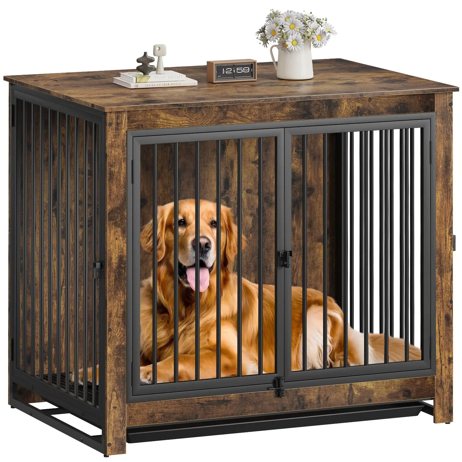 Dog Crate Furniture, 42 Inch Indoor Dog Kennel for Large Dogs Up to 70 LBS