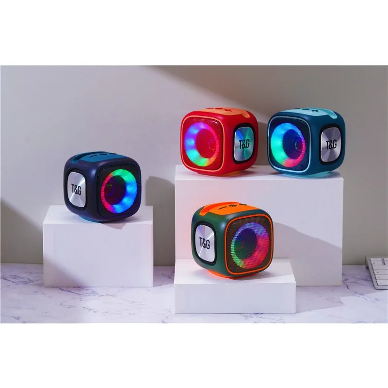 المحمولة caixa de som سمّاعات بلوتوث في الهواء الطلق عمود صغير راديو FM TF الصوت مضخم صوت لاسلكي LED Soundbox Type-c ميناء