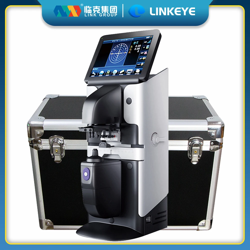 LINK Auto Lensmeter Focimetro digital con impresora UV PD Lensómetro de pantalla táctil LCD de 7 pulgadas con maleta para medición óptica