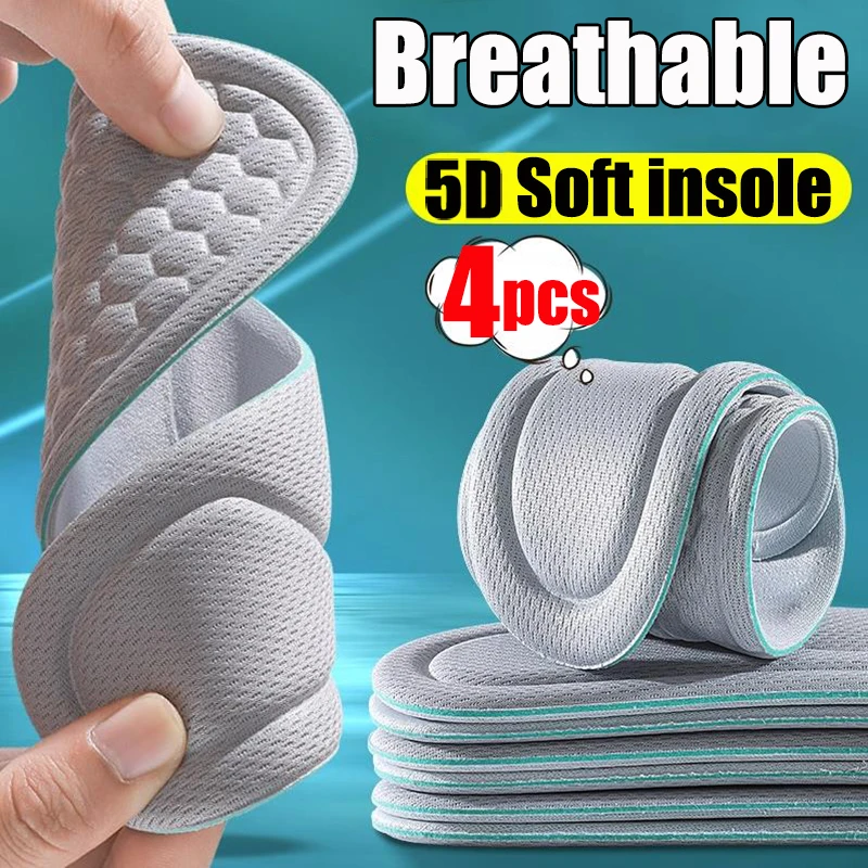 

5D Massage Sport Insoles for Shoes Sweat-Absorbing Breathable Deodorant Insole for Feet Growing Sole Sponge Shoe Inserts Pad