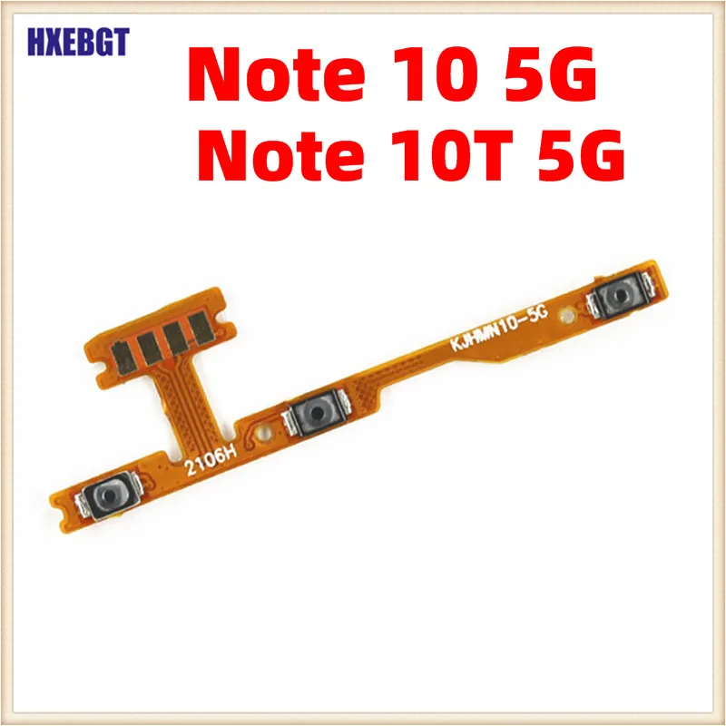 For Xiaomi Redmi Note 10 5G High Quality New Power On off Volume Switch Button Flex Cable Red Mi Note 10T 5G  Smartphone Parts