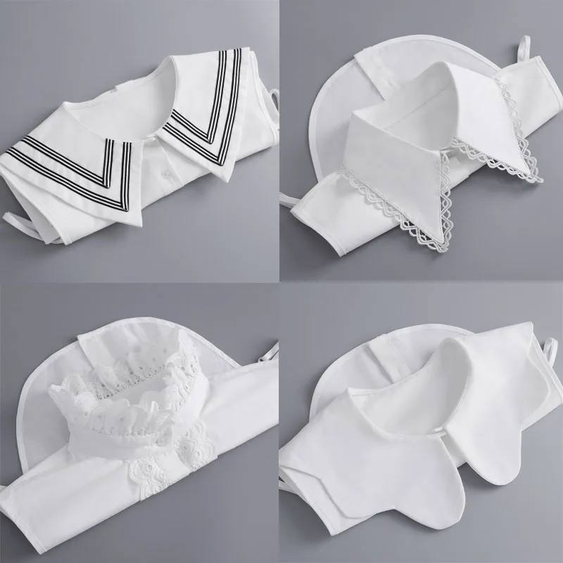 

Новинка, белый цвет, женский съемный воротник рубашки, кружевной ложный воротник, лацкан, блузка, женская одежда, аксессуары, галстук, искусс...